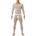 thumbnail image 2 of Fewfanhot Men Solid Fitted Round Neck Thermal Set with Long Sleeves and Elastic Waist Pants for a Streamlined Base Layer, 2 of 9