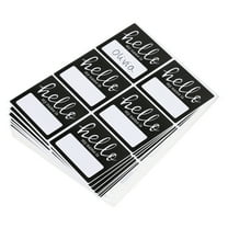 Uxcell Name Tag Stickers, Hi My Name Is Stickers Removable Sticker for Clothes, Black, 120 Pcs