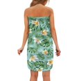 thumbnail image 3 of Yuyamidu Palm Leaves Shower Wrap Towel for Women Frangipani Knee Length Towel Wrap with Pocket Green Towel Body Wrap Tropical Style Bath Towels for Bathroom Shower Towel Size L, 3 of 7