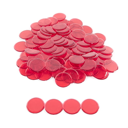 Plastic Non Magnetic Bingo Chips Red 100 Bingo Chips 7 8 Inch Size Walmart Com Walmart Com