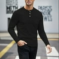 thumbnail image 2 of Men's Long Sleeve T-Shirt Basic Style Polyester Fiber Solid Color Straight Cut Autumn Fashion Urban Casual Tops, 2 of 6