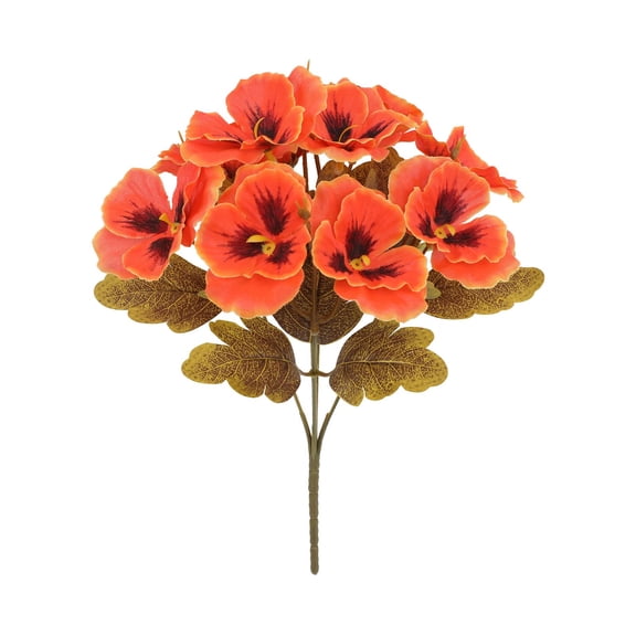 Spring Artificial Pansies for Outdoors, Artificial Pansy Flowers Artificial Primroses Bushes Faux Plastic Flower Fake Plants Outdoor for Planters Indoor Outside Garden