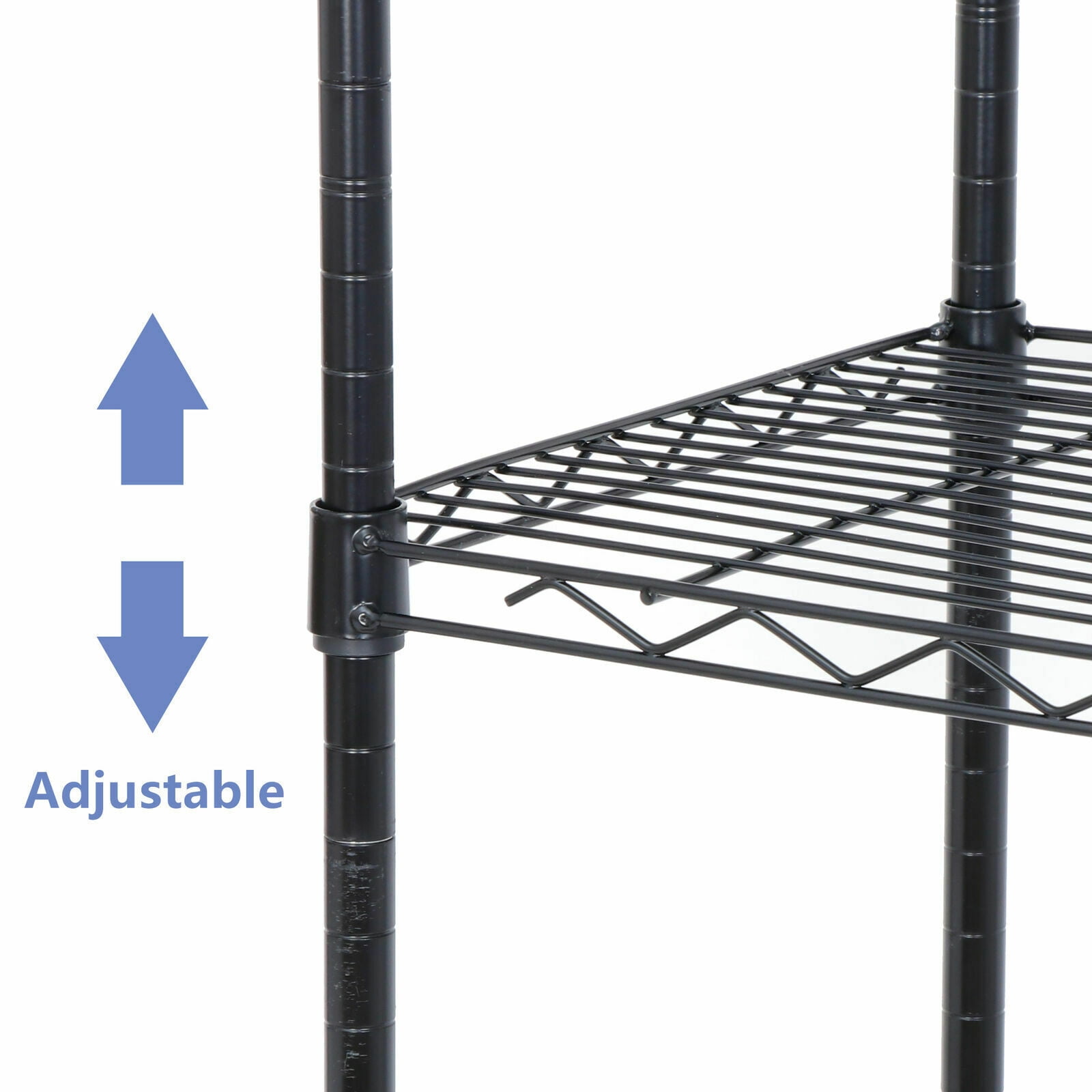 ZenStyle Heavy Duty with Lockable Wheels 14"W x 30.1"D x 63"H 5-Shelf Freestanding Shelves, Black