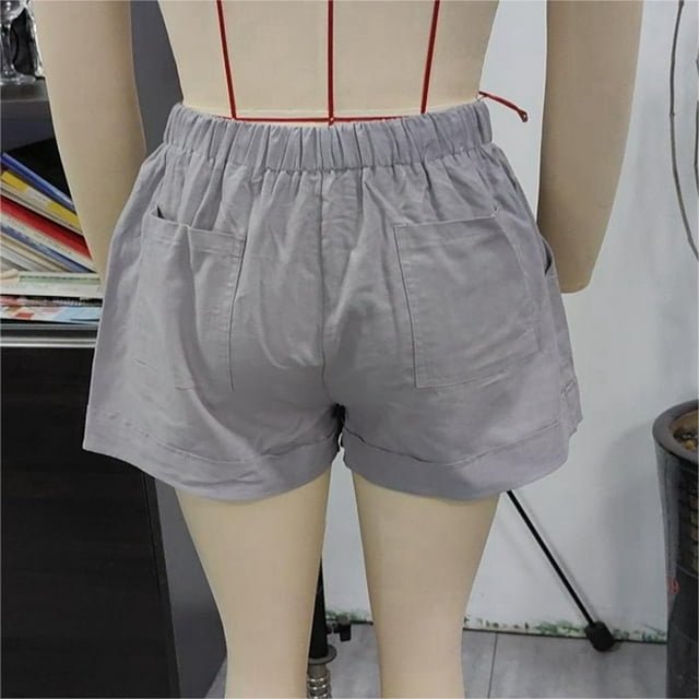 Pantalones cortos informales con cordón NikouMX para mujer verano elásticos