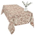thumbnail image 2 of Brown Flowers Table Cloth Waterproof Tablecloths, Vintage Farmhouse Floral Leaves Vines Tablecloth Dining Table Cover for Kitchen Party Tabletop Outdoor, Rectangle Tablecloth 54x108 Inch, 2 of 9