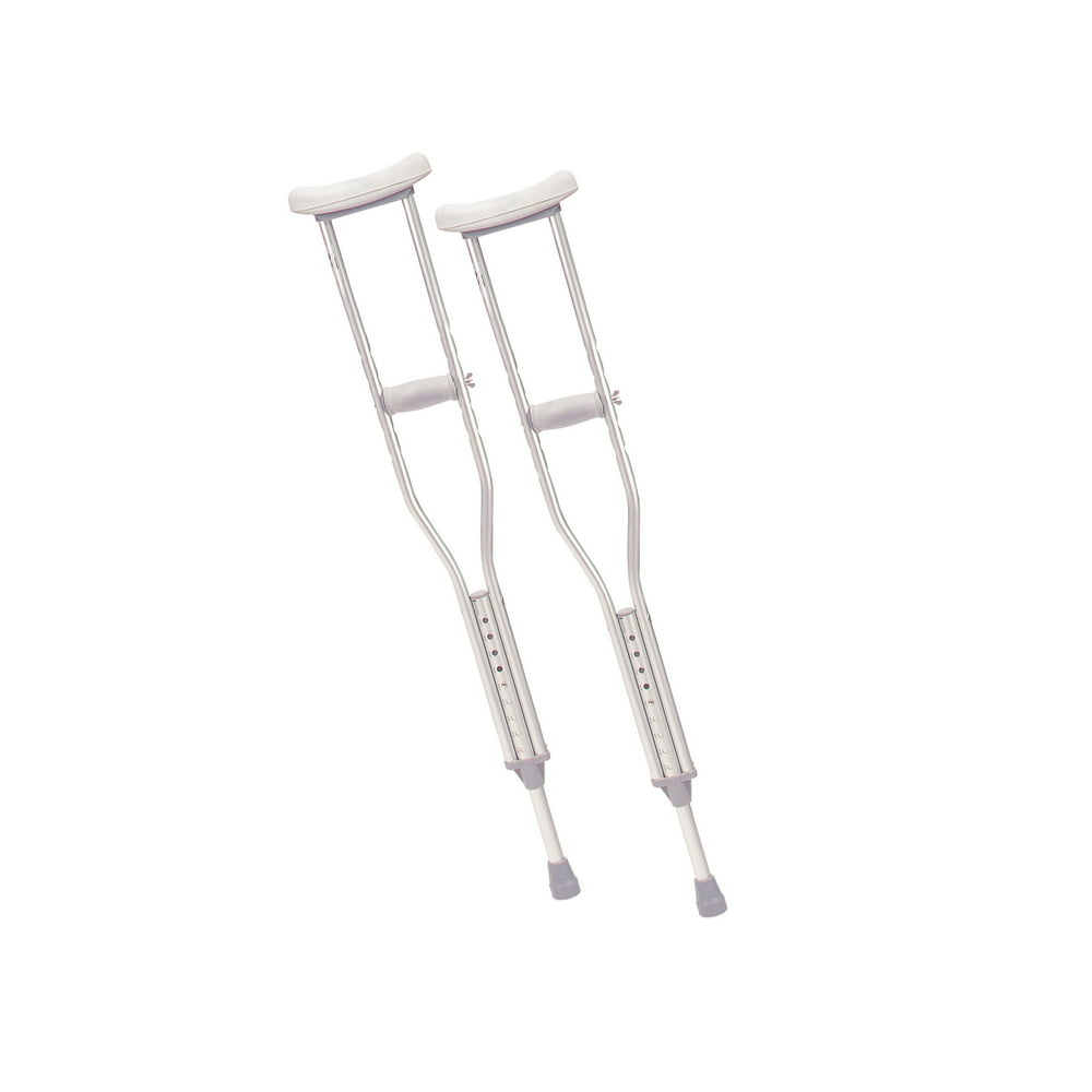 Drive Medical Aluminum Walking Crutch With Comfortable Underarm Pad And Handgrip 1 Pair