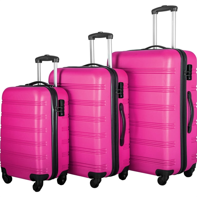 3 Piece Luggage Set, Morden Hardside Spinner Suitcase with TSA