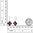 thumbnail image 2 of Gem Stone King 925 Sterling Silver Red Rhodolite Garnet and Dangle Earrings for Women (5.78 Cttw, Gemstone January Birthstone, Heart Shape 6MM), 2 of 3