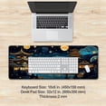 thumbnail image 4 of Dreamscape Desk Mat, Ancient Village And Lake Design, Golden Black And Azure, Desktop Accessory, Orient Scene Office Mouse Pad XXL XL, Large Keyboard Laptop Mat Pad, Desktop Mat Pad, Desk Setup, 4 of 6