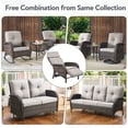 thumbnail image 6 of PARKWELL 6 Pieces Outdoor Recliner Chair Set,Patio Reclining Lounge Chair with Side Table,All-Weather Wicker Adjustable Cushioned Recliner with Footrest for Garden Balcony Yard, Beige, 6 of 7