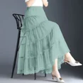 thumbnail image 5 of Falda de malla adelgazante de cintura alta de estilo coreano de moda para mujer primavera verano 2024 nueva llegada volante grande, 5 of 5