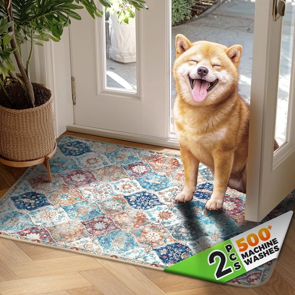 Hompet Reusable Pee Pads for Dogs, Non-Slip Washable Potty Pads for Floor 18x28 Inch Cream 2Pack