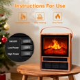 thumbnail image 4 of Calefactor eléctrico portátil tipo chimenea AckMizz con llama 3D mini, 4 of 8