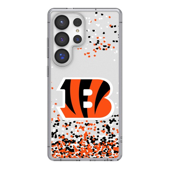 Cincinnati Bengals Galaxy Clear Case with Confetti Design
