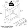 thumbnail image 2 of Side Table for Living Room, Small End Table with Drawer & Storage Shelve Black Narrow Nightstand Wooden Bedside Table for Small Spaces Bedroom and Office, 2 of 7
