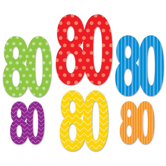 72 Pack Beistle 80th Birthday Party Cutouts