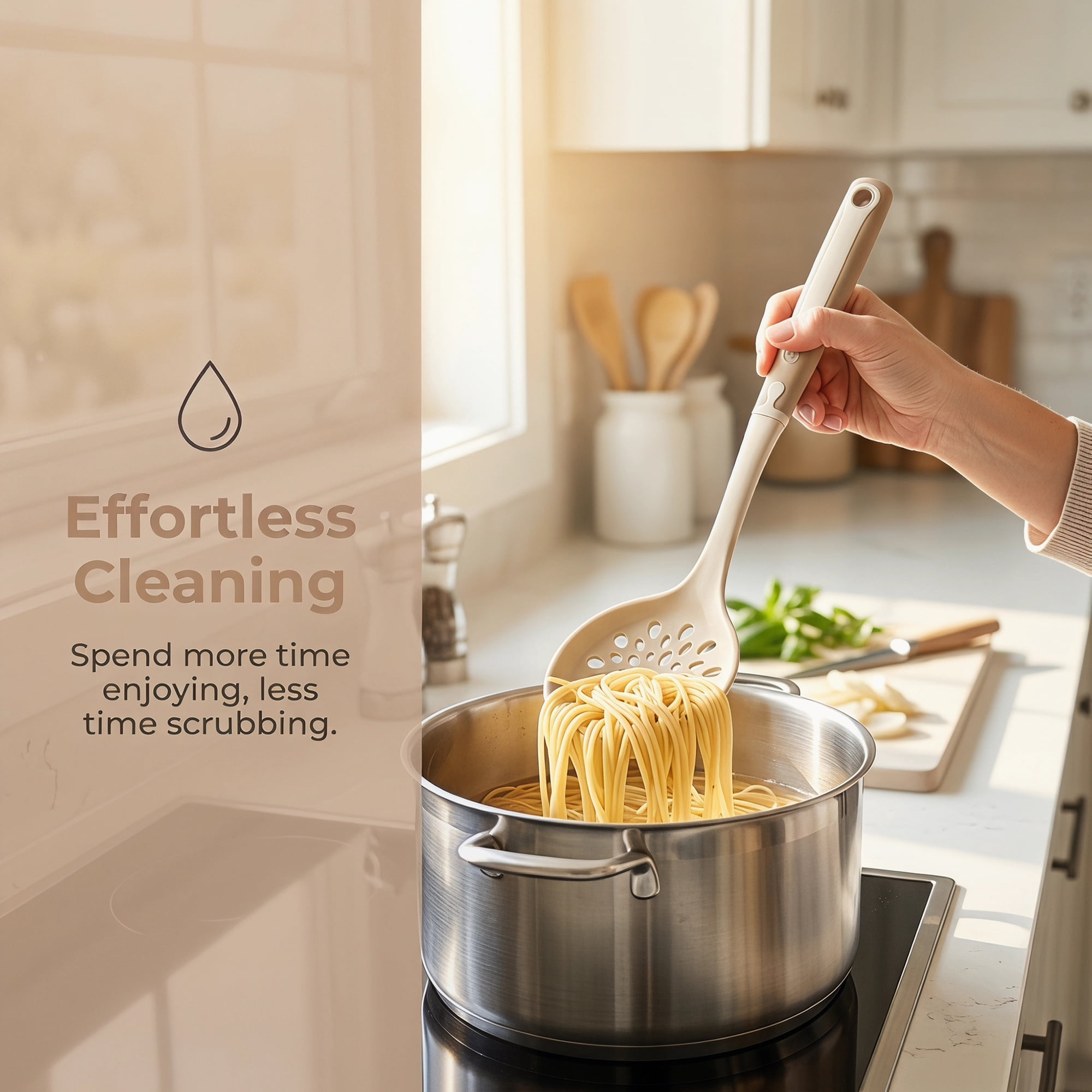 Unique Bargains Heat Resistant Cooking Silicone Slotted Spoon for Cookware C 13.6"x4.1"