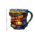 thumbnail image 3 of Resin Painted Book Stack Design Cup Indoor Water Container Unique Drinking Glass Home, 3 of 7