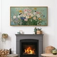 thumbnail image 3 of Large Framed Canvas Print Dreamy Pastel Meadow WildflowersWall Art Decorative Ready to Hang Painting for Living room Bedroom 60x30 inches Natural Frame, 3 of 7