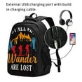 thumbnail image 2 of Pofeuu Not All Who Wander Are Lost Hiking Print Storage Laptop Backpack with USB Charging Port[Water Resistant] College Computer Bookbag Fits, 2 of 7