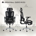 thumbnail image 3 of HOMCOM Ergonomic Office Chair, Mesh Computer Desk Chair with High Back, 3 of 10