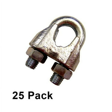 1/8" Zinc Plated Malleable Wire Rope Clip (25 Pack)