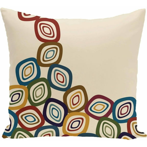 Simply Daisy 16" x 16" Contemporary Polyester Decorative Pillow, Ivory