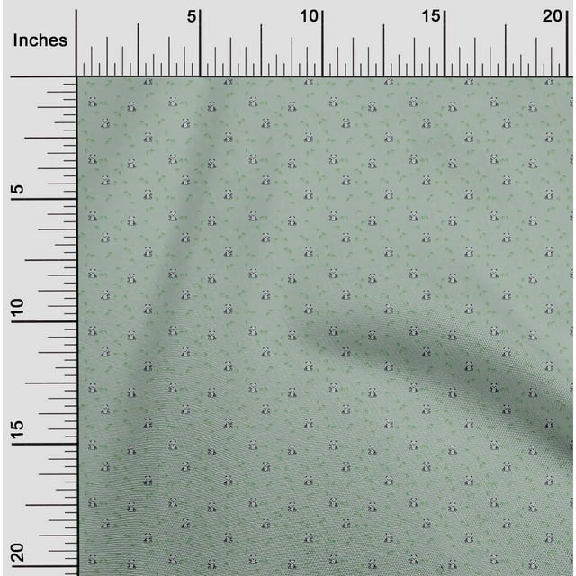 oneOone Tissu Polyester Lycra Feuilles & Panda Imprimé pour Artisanat Largeur 56 Pouces