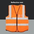 thumbnail image 3 of Reflective Safety Vest, High Visibility Reflective Vest with Multiple Pockets and Zipper, Work Vest for Workers, Drivers, Construction, Baggage Handling, Security for Men Women, 3 of 7