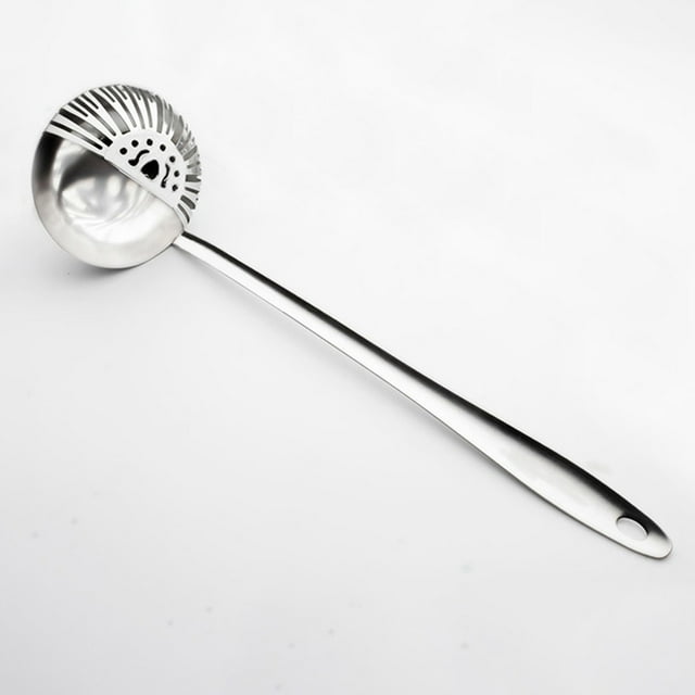 Zootealy Stainless Steel 2 in 1 Soup Ladle Hot Pot Skimmer Colander Strainer Filter Long Handle Soup Spoon Multi Function Kitchen Cooking Tools