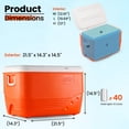 thumbnail image 5 of Orange 44.4Qt 42L Insulated Cooler Box, Hard Plastic Ice Chest with Handle, 3-Day Ice Retention, Food Safe Portable Cooler for Camping, Fishing, Beach, BBQ & Outdoor Activities, 5 of 6