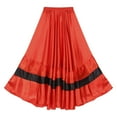 thumbnail image 5 of TiaoBug Womens Girls Layered Ruffles Skirt Belly Dance Spain Flamenco Gypsy Bull Dance Performance Type C 360 Degree One Size, 5 of 7