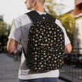 thumbnail image 5 of Disketp Flower Pattern On Black Mochila Ligera Clásica con Múltiples Bolsillos, Mochila Casual para Hombre y Mujer, Ideal para Escuela, Trabajo y Viajes, 5 of 5