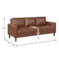 thumbnail image 2 of Lexicon Malcolm Faux leather Sofa in Chocolate, 2 of 5