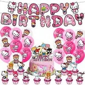 Hello Kitty & Friends Birthday Party Decora Supplies，Balloon Banner Cake Toppers