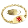 thumbnail image 1 of MedicEngraved Yellow Gold Stainless Steel Custom Medical Alert Bracelet - 5mm Oval Link, 1 of 7