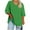 Green, variant on Womens Plus Size Summer 3/4 Sleeve Tops Oversized V Neck Lightweight T-shirts Fashion Casual Solid Color Blouse XL
