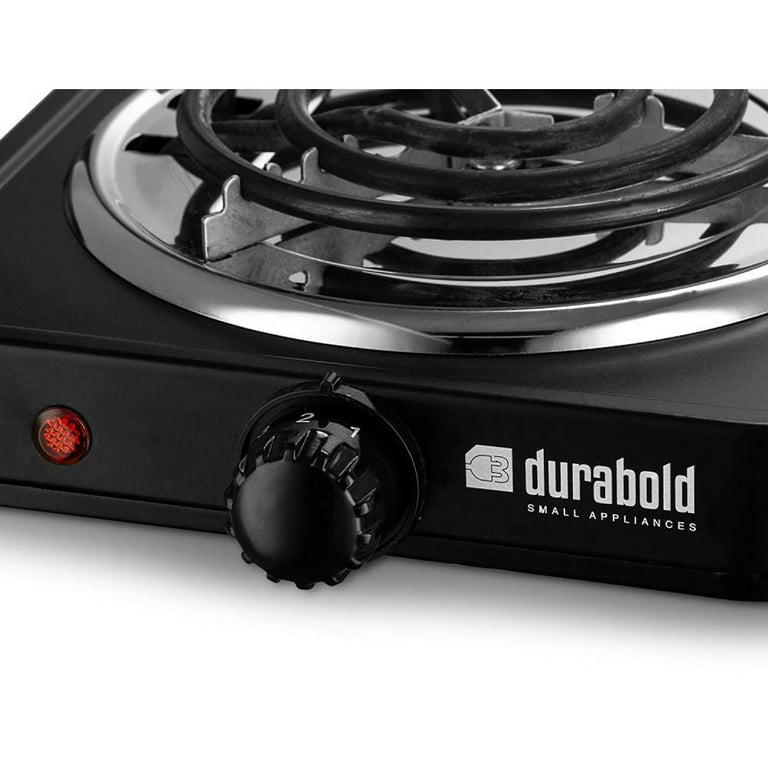 Durabold Electric Double Burner Sealed 1000W 700W Portable Hot Plate New,  Black