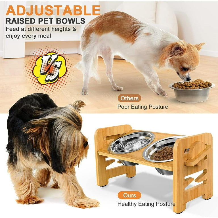 Elevated Adjustable Dog Food and Water Bowl - Small