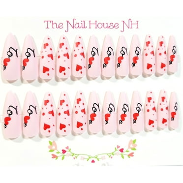 On Point Love Matte Stiletto Press On Nails - 24 Pieces - Artificial Nails - Valentine's Nails