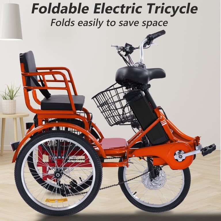 walmart 3 wheel bicycle Slsy Adult Tricycles, Wheeled Bikes 20/24/26 Inch, Trikes for Seniors 20 inch wheel tricycle suitable for rider height 3 Wheel Seated Bikes for