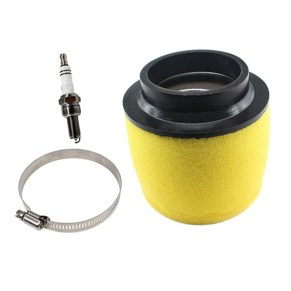 Dual Stage Air Filter with Clamp for Arctic Cat 375 400 454 500 4X4 ATV 0470-391 0470-322 Spark Plug Motorcycle