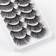 thumbnail image 4 of Kit de 10 pares de pestañas postizas, pestañas postizas 3D, pestañas largas naturales y esponjosas, pestañas postizas de banda suave reutilizables, extensión de pestañas de maquillaje negro de lujo, 4 of 5