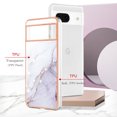 thumbnail image 5 of Feishell Marble Texture Design for Google Pixel 8 Case Support Wireless Charging Slim Glossy Shockproof Anti-Scratch Soft & Flexible Protective Phone Case for Women Girls,F, 5 of 6