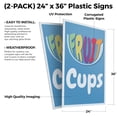 thumbnail image 2 of Fruit Cups (2-Pack) 24 Inch x 36 Inch Plastic Signs | Sign Insert 4mm Corrugated Plastic Signs Storefront Window Poster | Healthy Snacks, Seasonal Promotions, Farmer’s Markets | Made in, 2 of 3