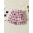 thumbnail image 6 of Bslissey Toddler Girls Shorts Set Sleeveless Bubble Crop Cami Tops with Big Bowknot + High Waist Plaid Shorts 6M 12M 18M 24M 3T 4T Infant 2Pcs Summer Casual Outfits, 6 of 9
