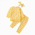 thumbnail image 3 of TOWED22 Toddler Infant Girls Fall Winter Clothing Outfits Cute Print 2 Piece Long Sleeve Graphic Tee and Elastic Waist Pants Clothes(Yellow,12-18 M), 3 of 5