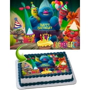 Trolls Edible Cake Image Topper Personalized Birthday Party 1/4 Sheet (8"x10.5")