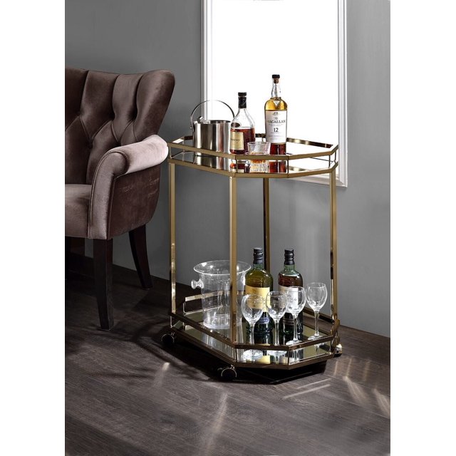 Desserte Lacole ACME champagne et miroir