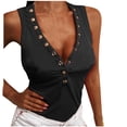 thumbnail image 1 of Pompotops Gilet Sans Manches Ajusté Mode Décontracté à Col en V pour Femmes, 1 of 7